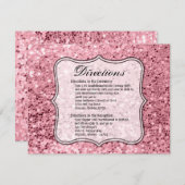 parties scintillant d'or Rose de carte de directio (Devant / Derrière)