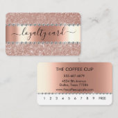 Parties scintillant d'or Rose de la carte de fidél (Devant / Derrière)