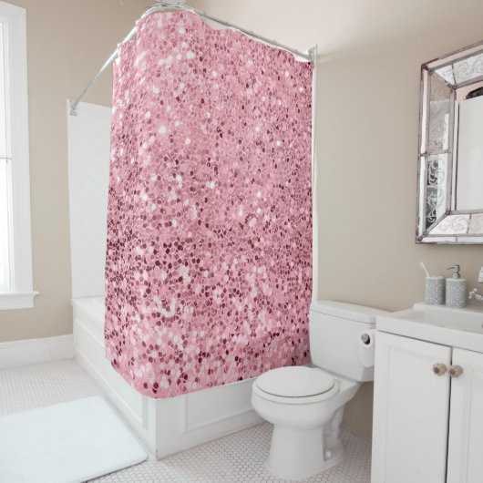 Parties scintillant d'or Rose de rideau de douche  (En situation)