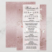 Parties scintillant d'or Rose floral - Programme (Devant / Derrière)