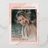 Parties scintillant d'or rose Phuile Faire-part de (Recto)