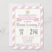 Parties scintillant d'or rose Princesse Invitation (Devant)