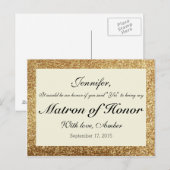 Parties scintillant d'or Serez-vous ma carte de ca (Devant / Derrière)