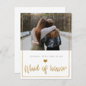 Parties scintillant d'or Serez-vous ma carte d'hon (Devant / Derrière)