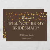 Parties scintillant D'Or Serez-Vous Mon Invitation (Devant / Derrière)