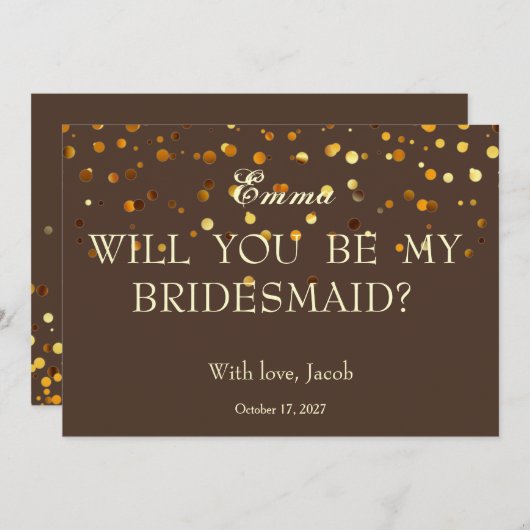 Parties scintillant D'Or Serez-Vous Mon Invitation (Devant / Derrière)