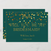 Parties scintillant D'Or Serez-Vous Mon Invitation (Devant / Derrière)