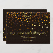 Parties scintillant D'Or Serez-Vous Mon Invitation (Devant / Derrière)