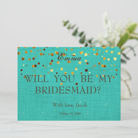 Parties scintillant D'Or Serez-Vous Mon Invitation (Debout devant)