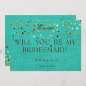 Parties scintillant D'Or Serez-Vous Mon Invitation (Devant / Derrière)