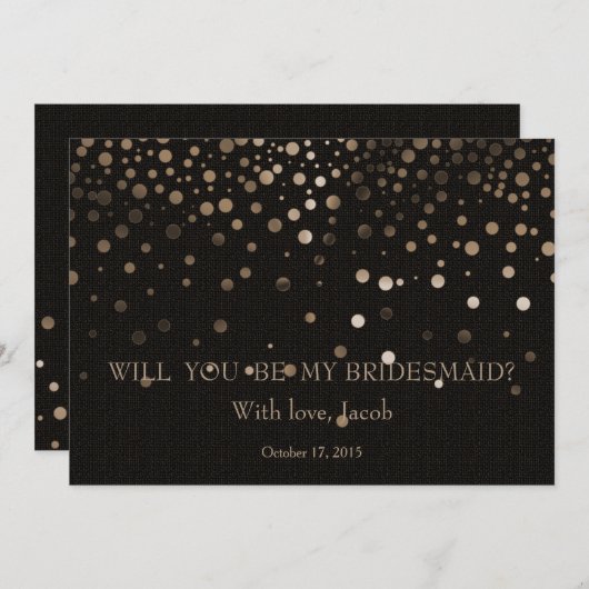 Parties scintillant D'Or Serez-Vous Mon Invitation (Devant / Derrière)