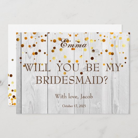 Parties scintillant D'Or Serez-Vous Mon Invitation (Devant / Derrière)