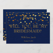 Parties scintillant D'Or Serez-Vous Mon Invitation (Devant / Derrière)