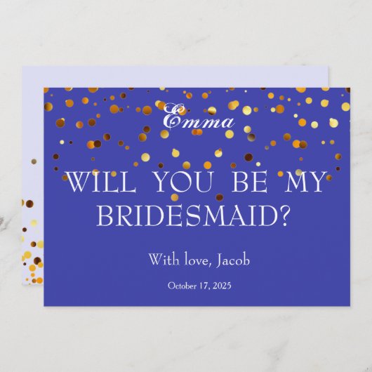 Parties scintillant D'Or Serez-Vous Mon Invitation (Devant / Derrière)