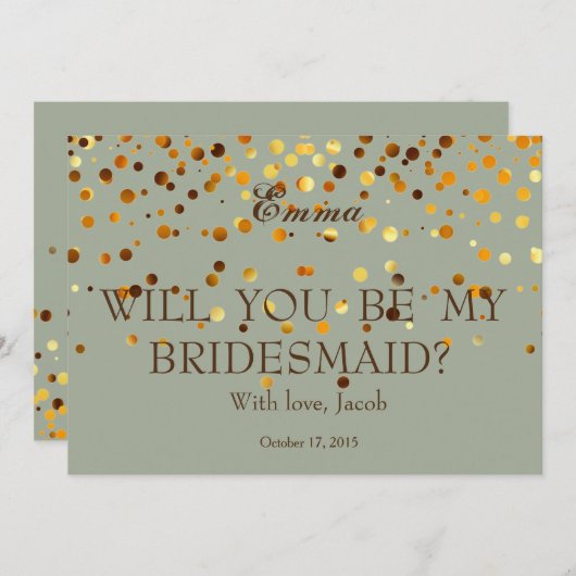 Parties scintillant D'Or Serez-Vous Mon Invitation (Devant / Derrière)