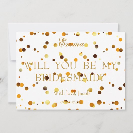 Parties scintillant D'Or Serez-Vous Mon Invitation (Devant)