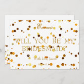 Parties scintillant D'Or Serez-Vous Mon Invitation (Devant / Derrière)