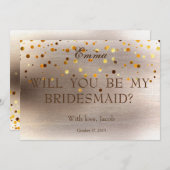Parties scintillant D'Or Serez-Vous Mon Invitation (Devant / Derrière)