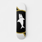 Parties scintillant d'or Skateboard requin blanc (Devant)