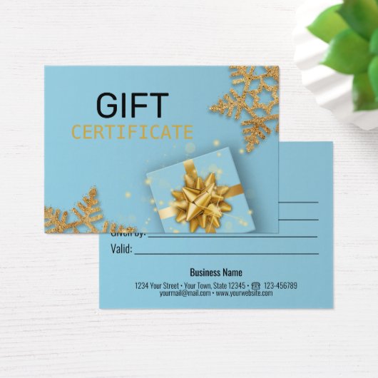 Parties scintillant d'or Snowflakes boîte cadeau C (Bureau)