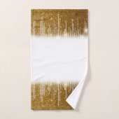 Parties scintillant d'or Snowflakes sur blanc (Serviette à main)