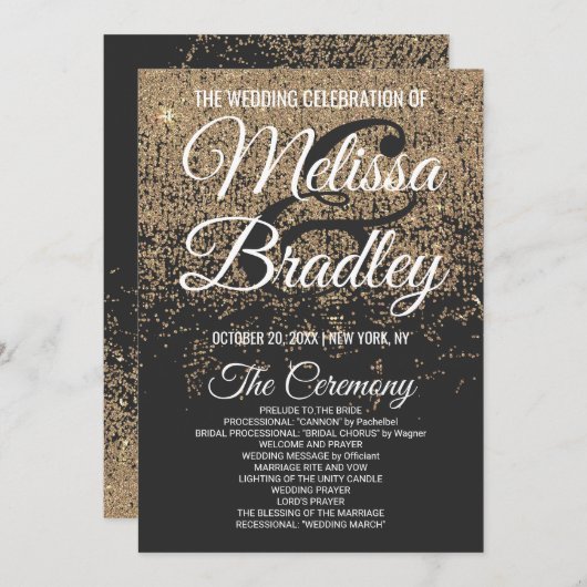 Parties scintillant d'or Sparkles Black Programme (Devant / Derrière)