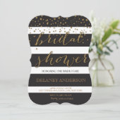 Parties scintillant d'or Stridal Shower Invitation (Debout devant)