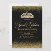 Parties scintillant d'or, Sweet 16 Invitations (Devant)