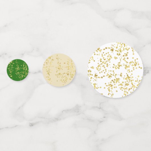 Parties scintillant d'or Table verte Confetti (Derrière)