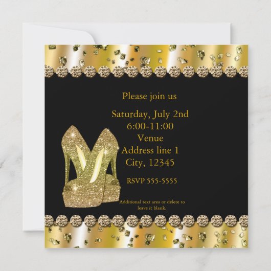 Parties scintillant d'or talons hauts invitation d (Dos)