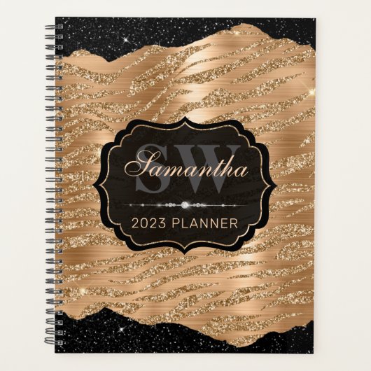 Parties scintillant d'or Tiger Stripes & Black Edg (Devant)