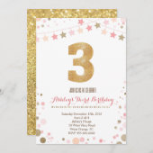Parties scintillant d'or troisième invitation anni (Devant / Derrière)