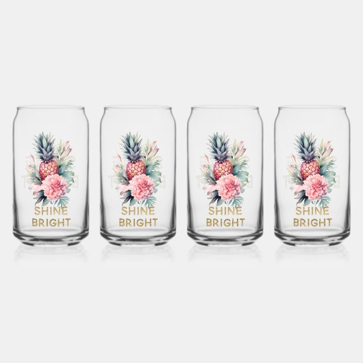 Parties scintillant d'or tropical ananas brillant (Recto)