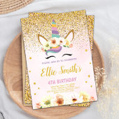 Parties scintillant d'or Unicorn Invitations d'ann