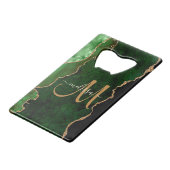 Parties scintillant d'or vert chic Agate Monogramm (Devant Angle)