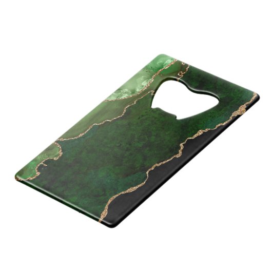 Parties scintillant d'or vert chic Agate Monogramm (Dos Angle)