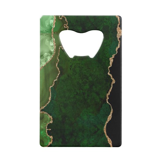 Parties scintillant d'or vert chic Agate Monogramm (Dos)