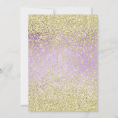 Parties scintillant d'or violet Invitations de mar (Dos)