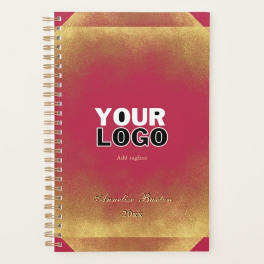 Parties scintillant d'or Viva Magenta Logo personn (Devant)