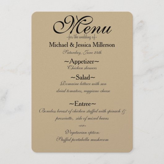 Parties scintillant d'or Zebra Imprimer le menu Ma (Devant)