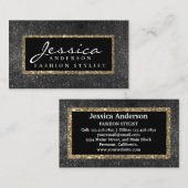 Parties scintillant dorée or moderne carte de visi (Devant / Derrière)