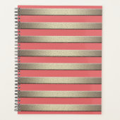 Parties scintillant dorée rayures rayées cora (Devant)