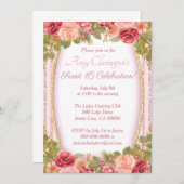 Parties scintillant dorée rose rose 16 cartes Swee (Devant / Derrière)