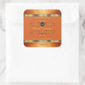 Parties scintillant élégante Orange Gold Étiquette (Sac)