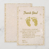 Parties scintillant Empreinte Baby Boy Carte de re (Devant / Derrière)