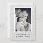 Parties scintillant en argent - Faire-part de nais (Dos)