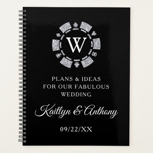 Parties scintillant en argent Monogram Poker Chip (Devant)