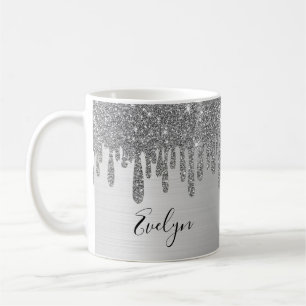 Parties scintillant en argent Mug de café céramiqu