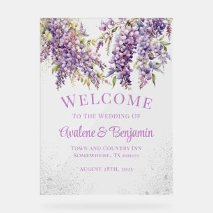 Parties scintillant en argent violet Wisteria Mari