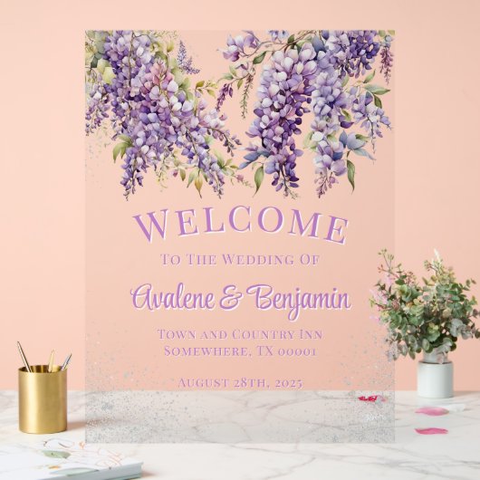 Parties scintillant en argent violet Wisteria Mari (Mariage)